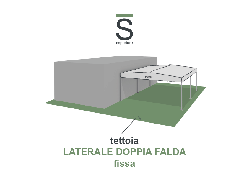 Tettoia laterale doppia falda fissa