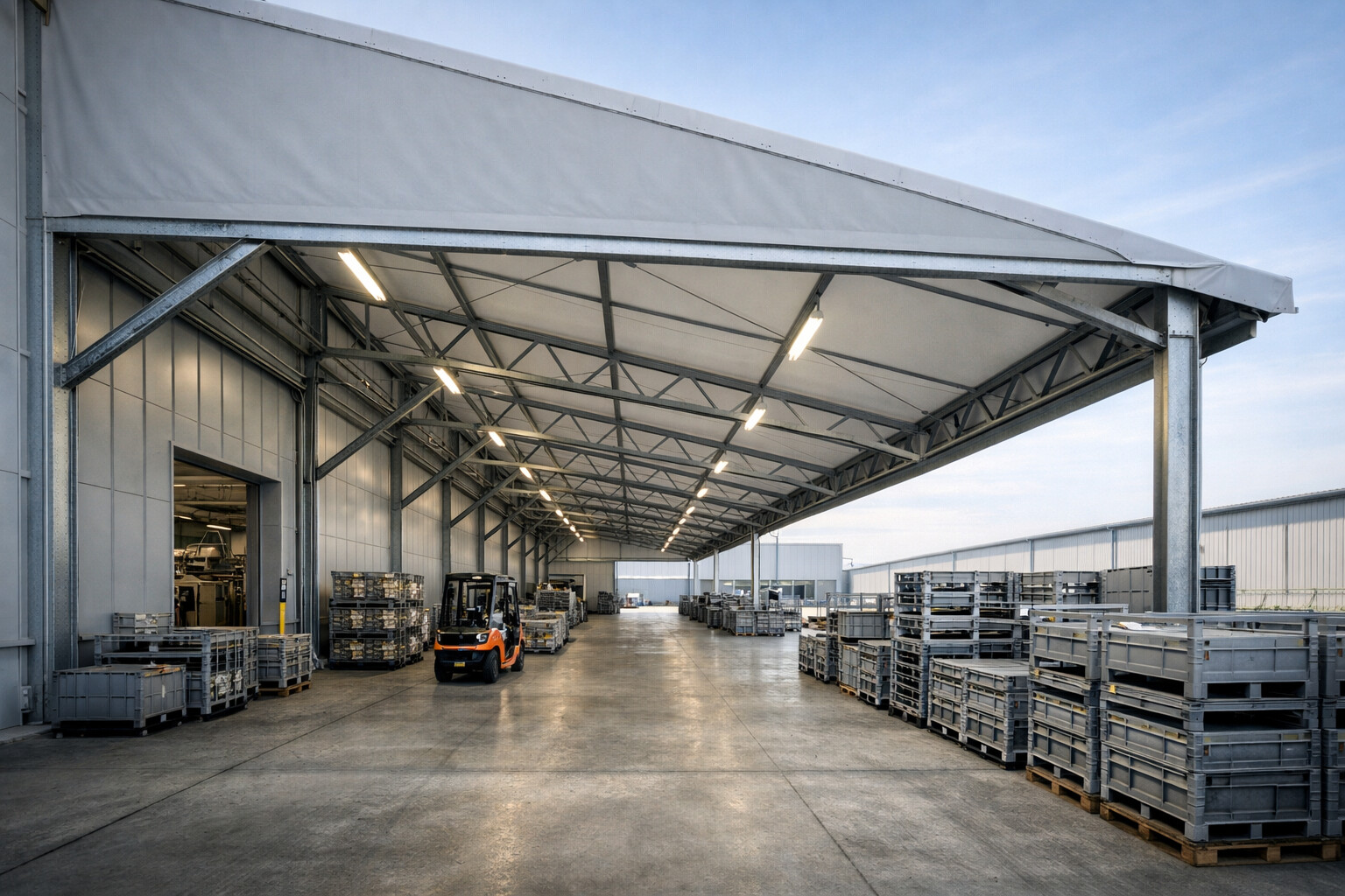 copertura industriale spiovente