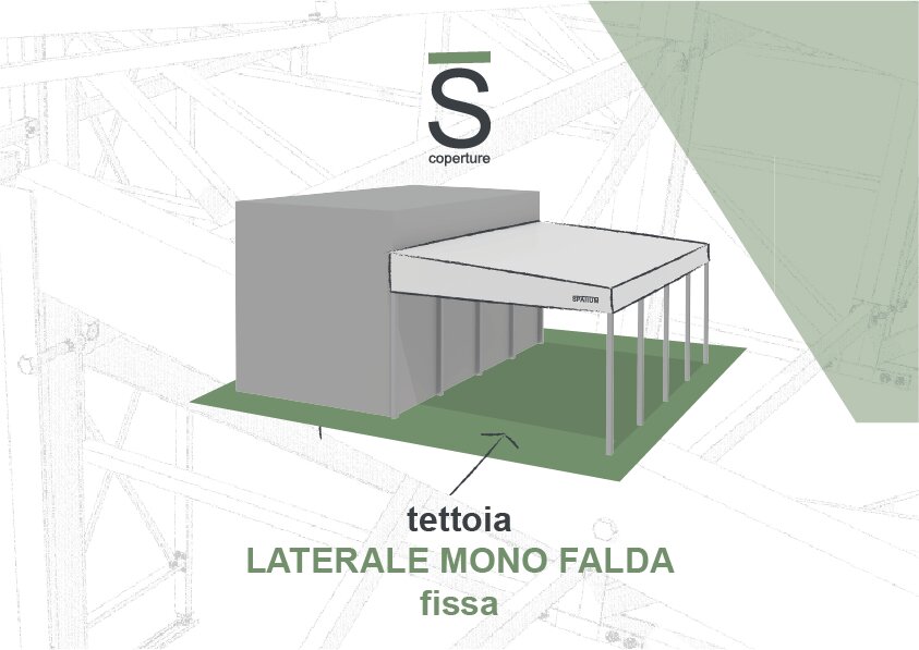 Tavola disegno tettoia mono falda fissa