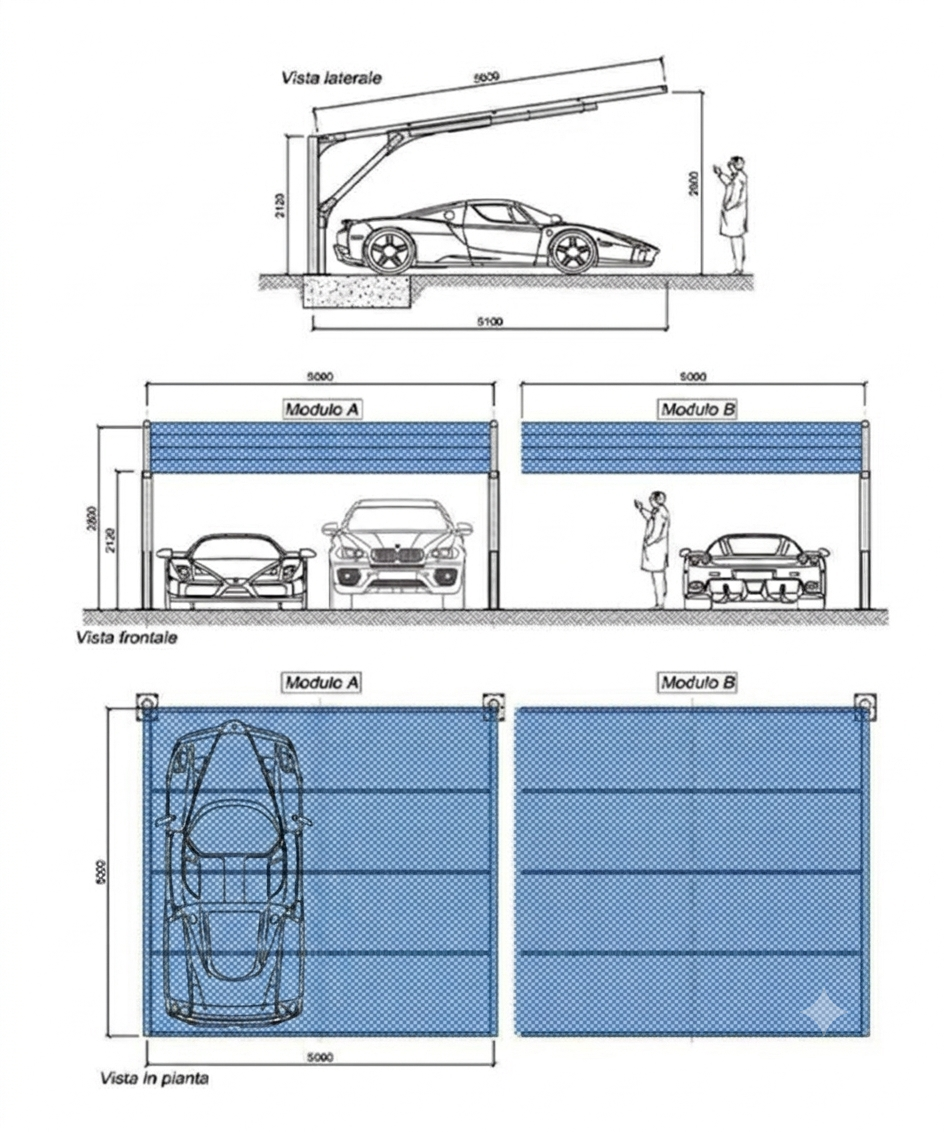 Spatium parcheggi ombreggianti mono