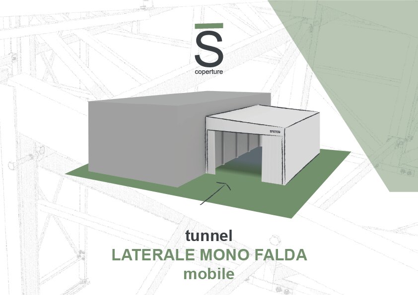Disegno tecnico Tunnel laterale monofalda disegno tecnico TUNNEL LATERALE MONOFALDA
